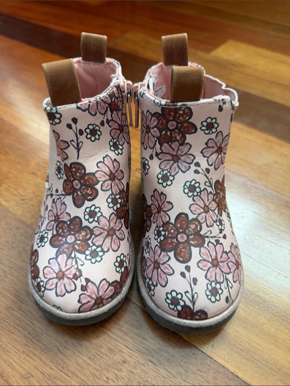 Nordstrom Kids Floral Pink Ankle Boots | Walker Size 6